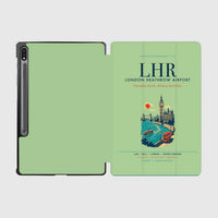 Thumbnail for London Heathrow Airport (LHR) design on light green samsung tablet tablet case