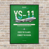 Thumbnail for NAMC YS-11A vertical canvas print - framed - green background