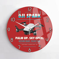 Thumbnail for DJI Spark design on red no frame wall clock