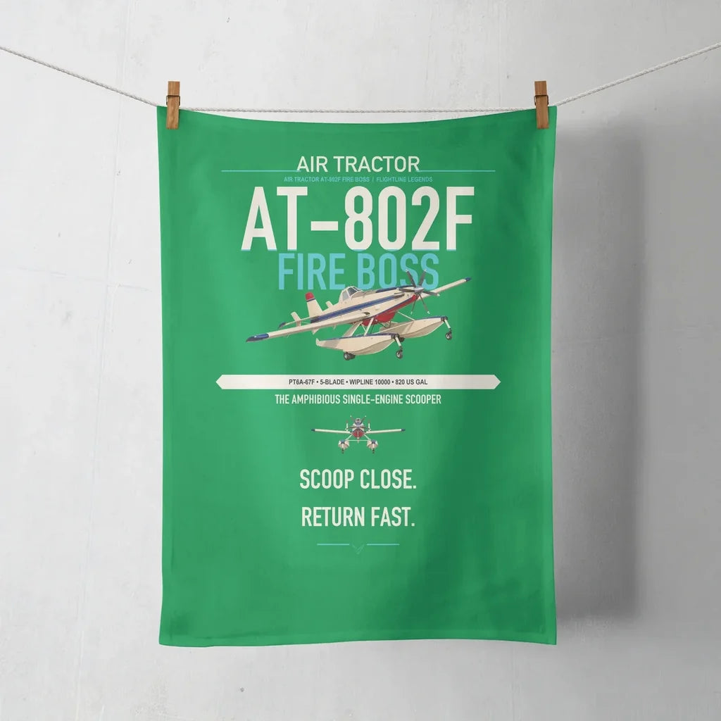 Air Tractor AT-802F Fire Boss design on green towel