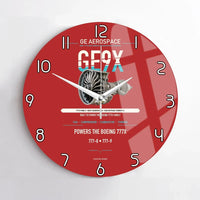 Thumbnail for GE9X design on red no frame wall clock