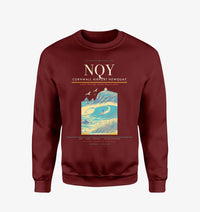 Thumbnail for Cornwall Airport Newquay (NQY) design on wine red sweatshirt
