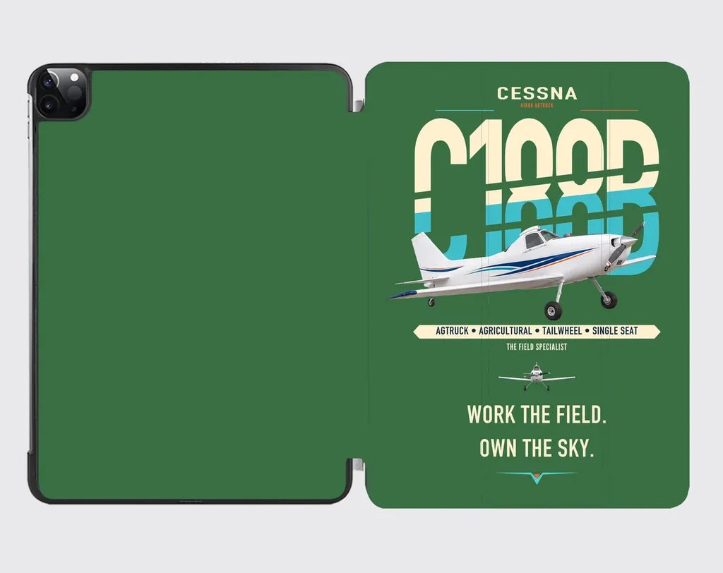 Cessna A188B AgTruck design on green ipad tablet case