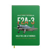 Thumbnail for F2A-3 Buffalo Hold the Line at Midway design on green notebook