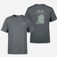 Thumbnail for Mobile Regional Airport (MOB) design printed on gray double-side t-shirt
