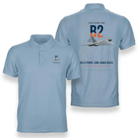 Thumbnail for Avro Vulcan B2 design on light blue double-side polo t-shirt, double-side print