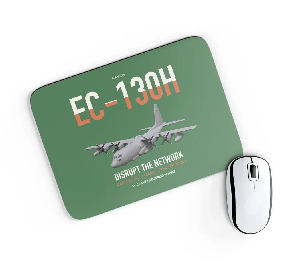 EC-130H Compass Call design on green rectangle mouse pad