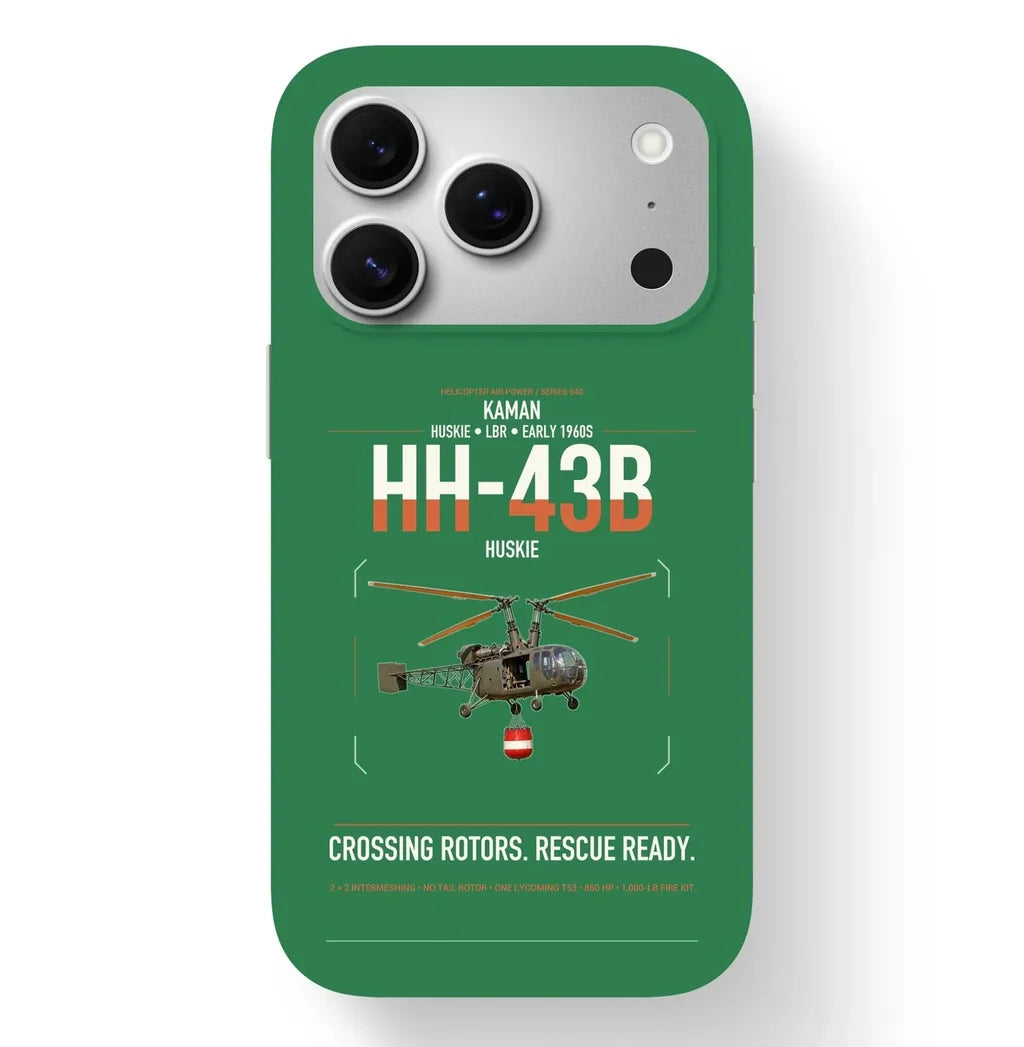 Kaman HH-43B Huskie design on green magsafe iphone case, for iPhone 17 Pro