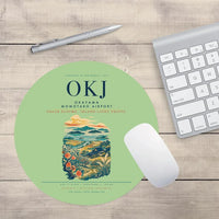 Thumbnail for Okayama Momotaro Airport (OKJ) design on light green round mouse pad