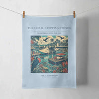 Thumbnail for VINTAGE G4060 - The Coral Stepping Stones - Designed Towels design on lightblue