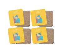 Thumbnail for AlgheroFertilia Airport AHO Coaster 4-Pieces-Set - Yellow