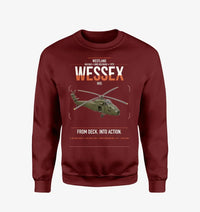 Thumbnail for Westland Wessex HU5 design on wine red sweatshirt