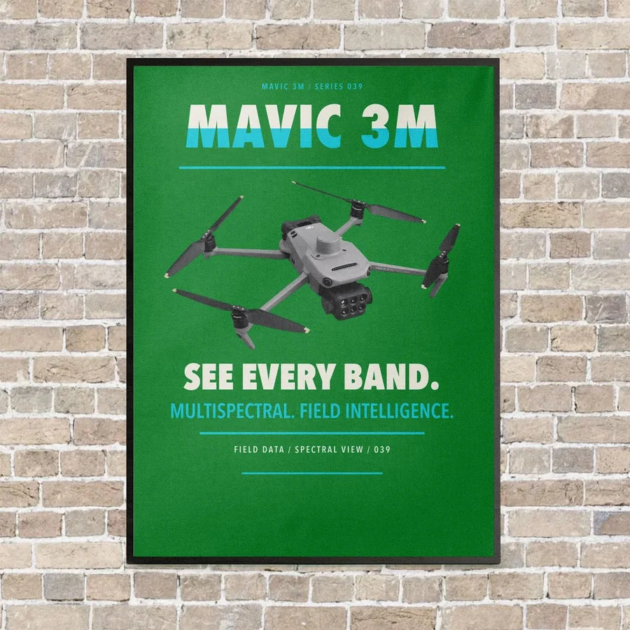 DJI Mavic 3 Multispectral vertical canvas print - framed - green background