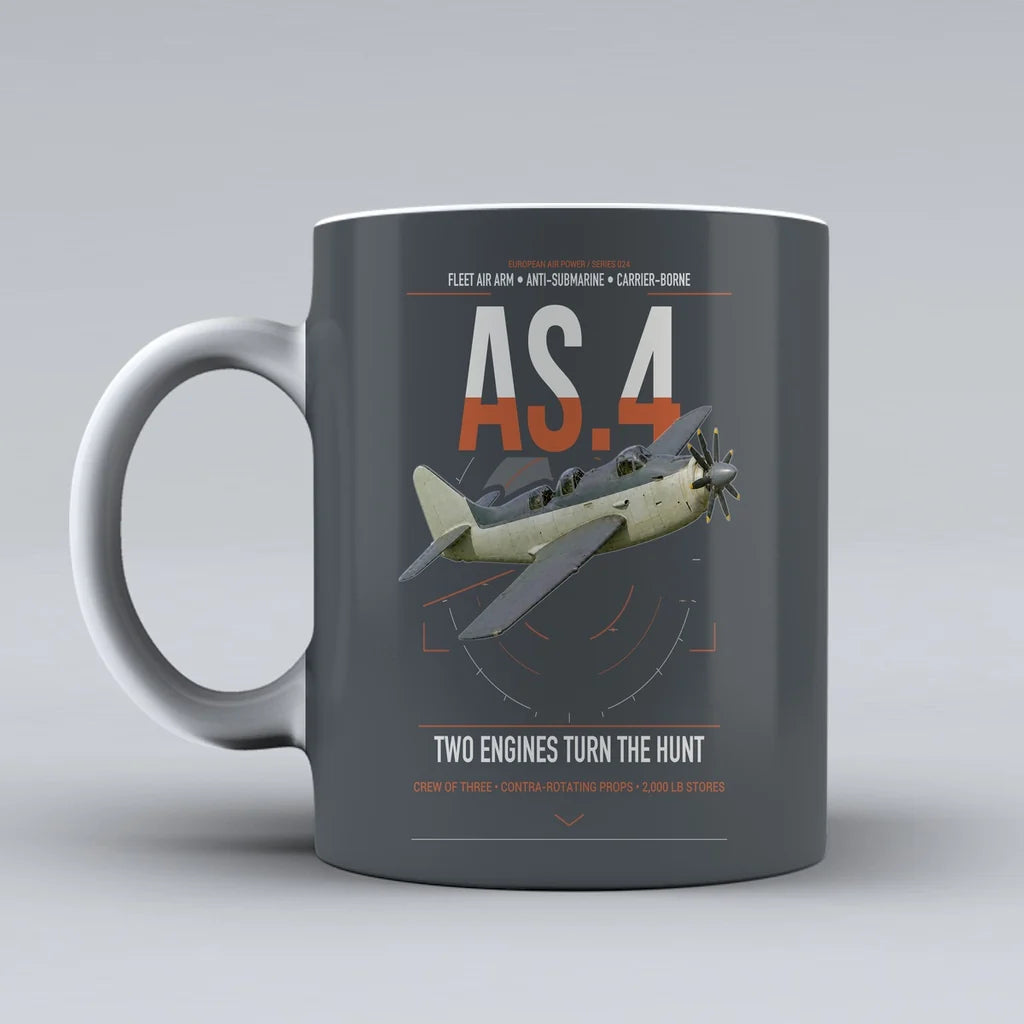 Fairey Gannet AS.4 design on gray ceramic mug, double-side print