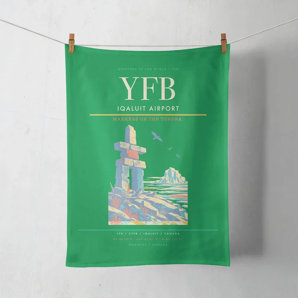 Iqaluit Airport (YFB) design on green towel