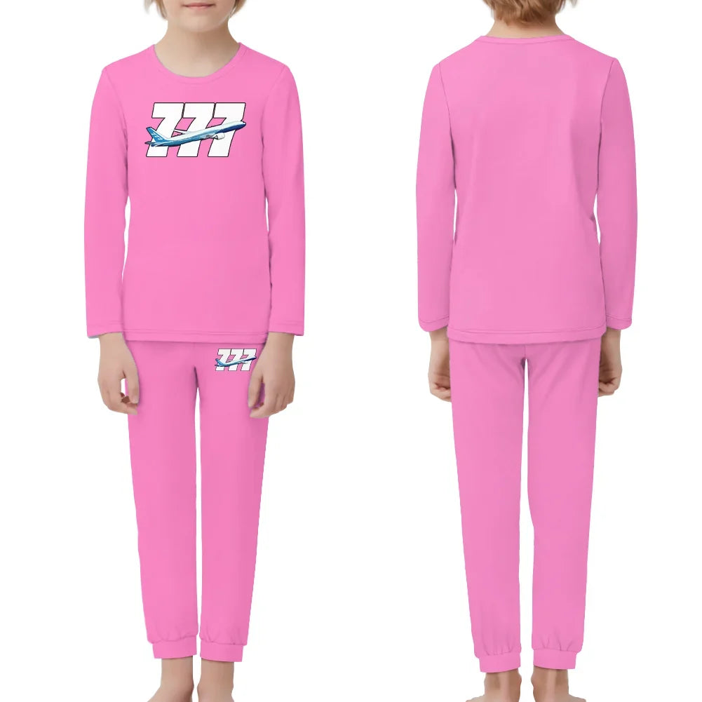 Super Boeing 777 children pajamas - Pink