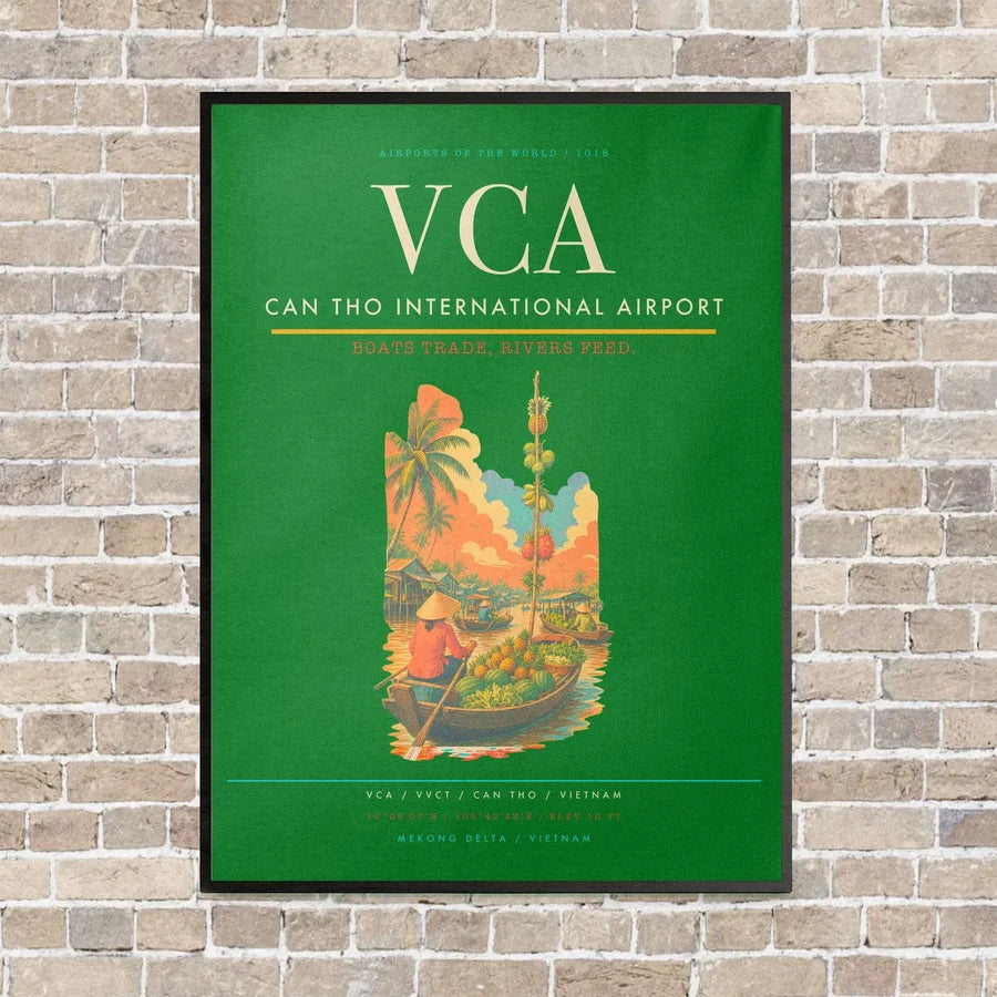 Can Tho International Airport VCA vertical canvas print - framed - green background