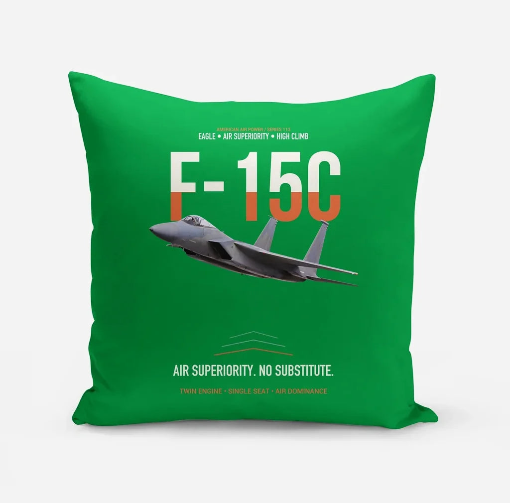 F-15C Eagle Air Superiority No Substitute design on green pillow