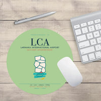 Thumbnail for Larnaka International Airport (LCA) design on light green round mouse pad
