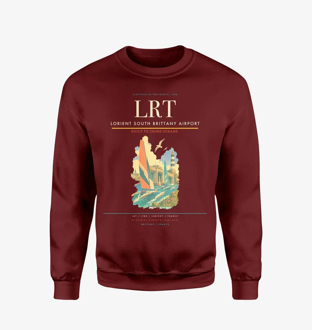 Lorient South Brittany Airport (LRT) design on wine red sweatshirt