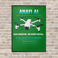 Thumbnail for Parrot ANAFI Ai vertical canvas print - framed - green background