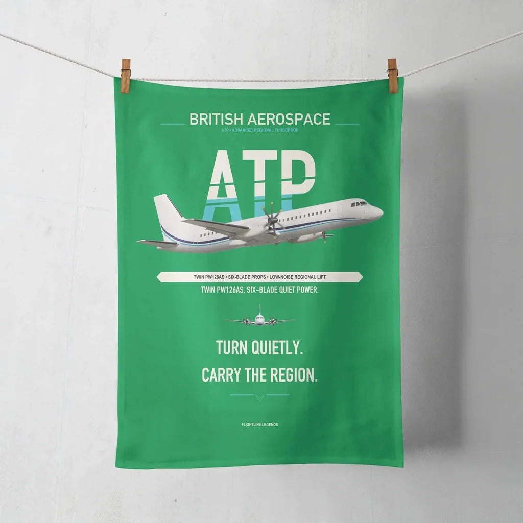 British Aerospace ATP design on green towel