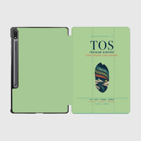 Thumbnail for Tromsø Airport (TOS) design on light green samsung tablet tablet case