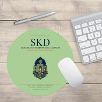 Thumbnail for Samarkand International Airport (SKD) design on light green round mouse pad