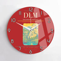 Thumbnail for Dalaman Airport (DLM) design on red no frame wall clock