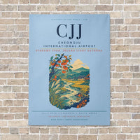 Thumbnail for Cheongju International Airport CJJ vertical canvas print - no frame - light blue background