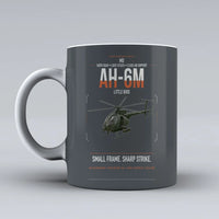 Thumbnail for MD AH-6M Little Bird design on gray ceramic mug, double-side print