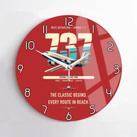 Thumbnail for Boeing 737-300 Classic design on red no frame wall clock