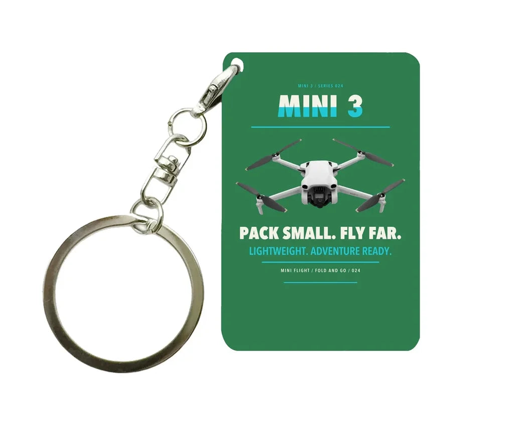 DJI Mini 3 Key Chain design on green key chain