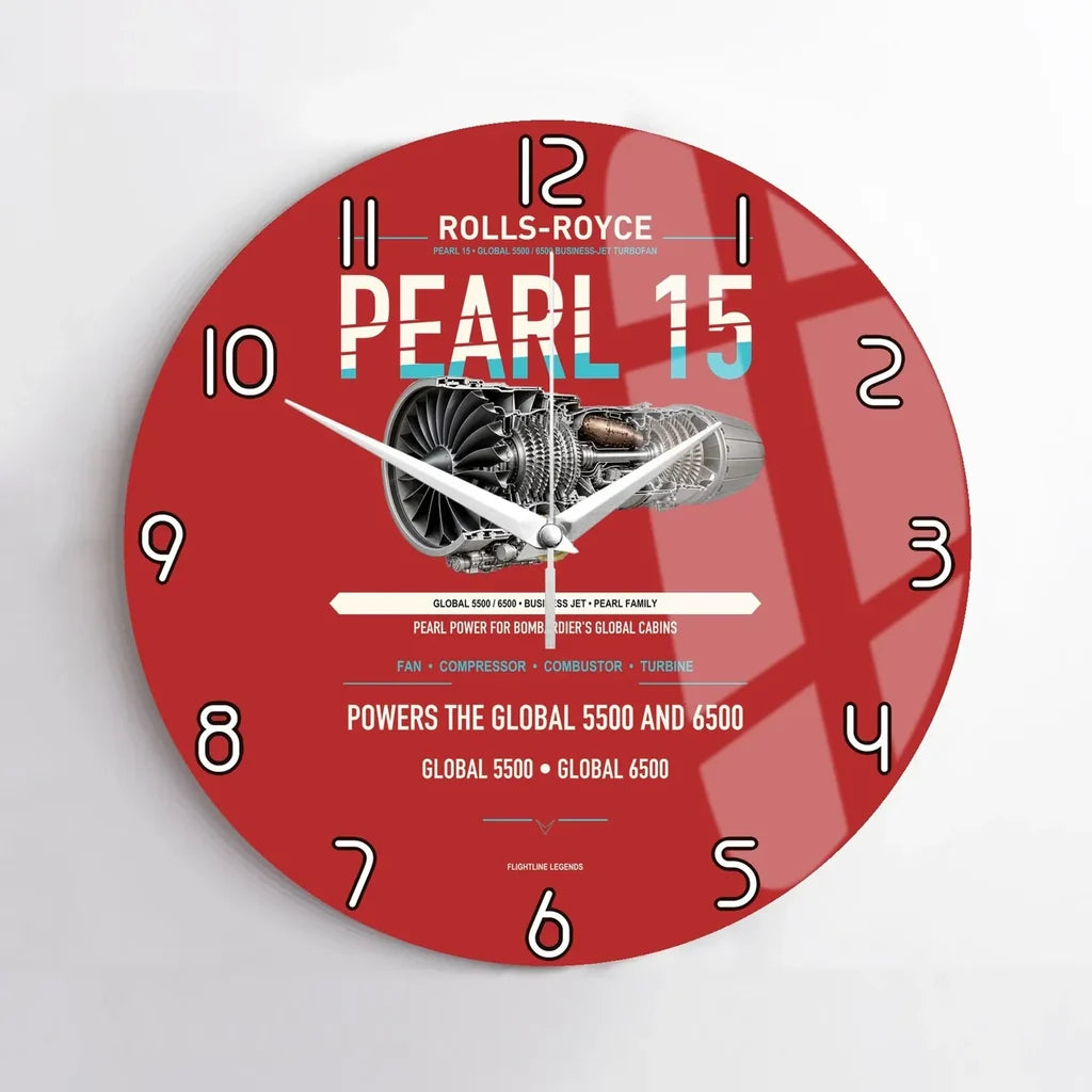 PEARL 15 design on red no frame wall clock