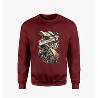 Thumbnail for Airworthiness Lives In The Last Turn design on wine red sweatshirt