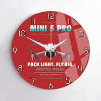 Thumbnail for DJI Mini 5 Pro design on red no frame wall clock