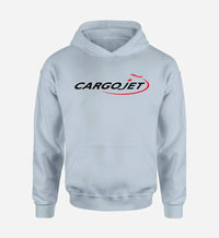 Thumbnail for Cargojet logo printed on light blue hoodie