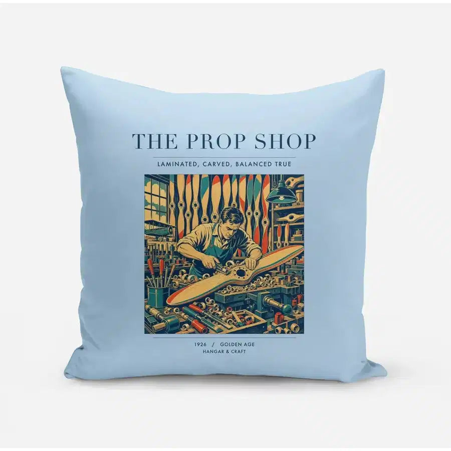 VINTAGE G4169 - The Prop Shop - Designed Pillows design on lightblue