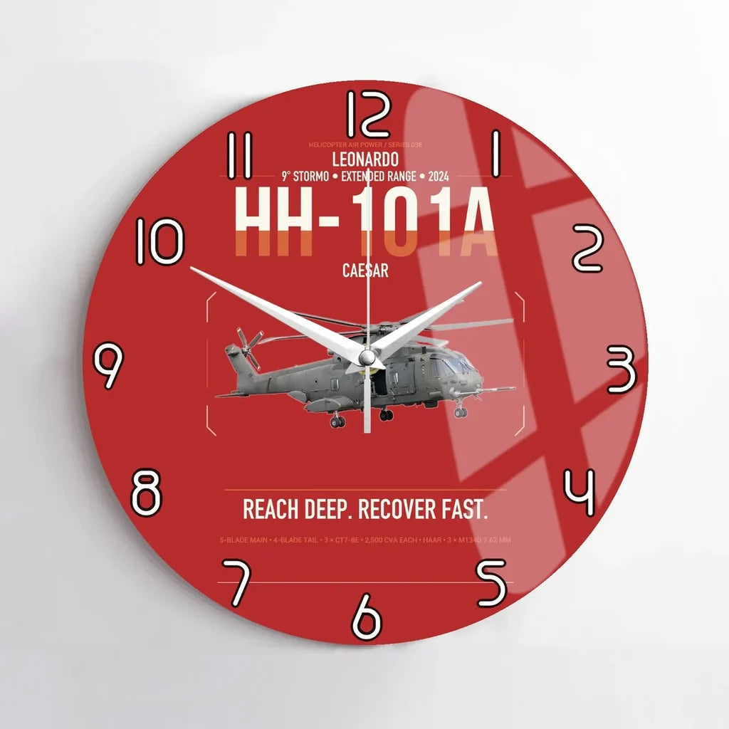 Leonardo HH-101A Caesar design on red no frame wall clock