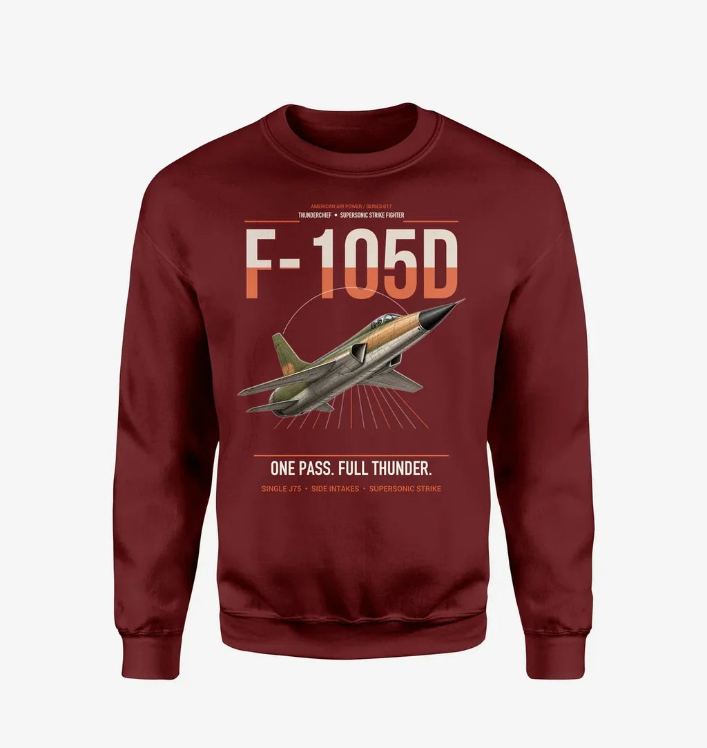 F-105D Thunderchief design on wine red sweatshirt