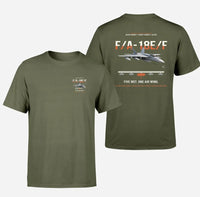 Thumbnail for F A-18E F Buddy Tanker design on green army double-side t-shirt, double-side print