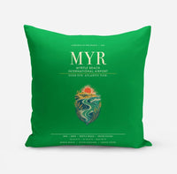 Thumbnail for Myrtle Beach International Airport (MYR) design on green pillow