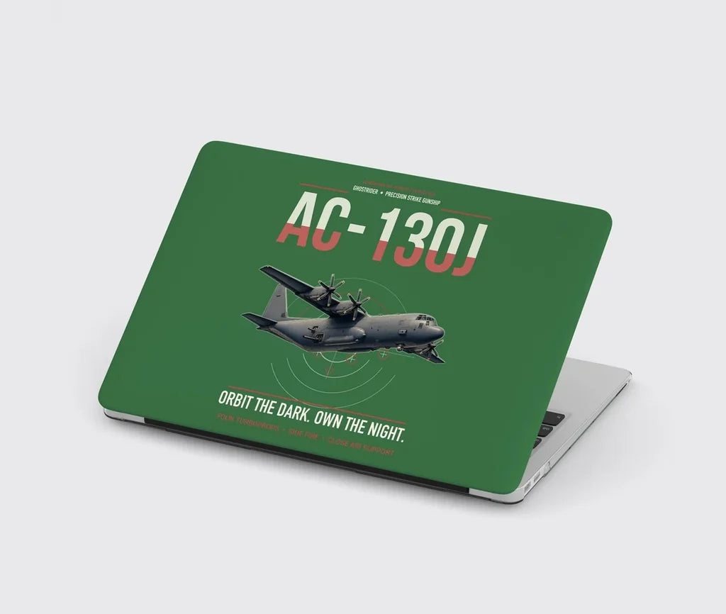 AC-130J Ghostrider design on green MacBook case