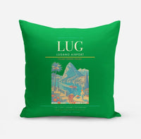 Thumbnail for Lugano Airport (LUG) design on green pillow