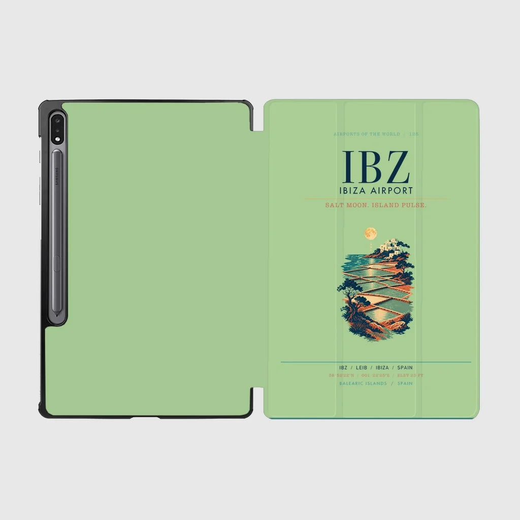 Ibiza Airport (IBZ) design on light green samsung tablet tablet case