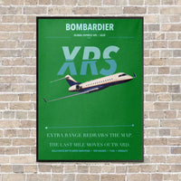 Thumbnail for Bombardier Global Express XRS vertical canvas print - framed - green background
