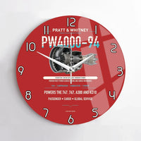 Thumbnail for PW4000-94 design on red no frame wall clock