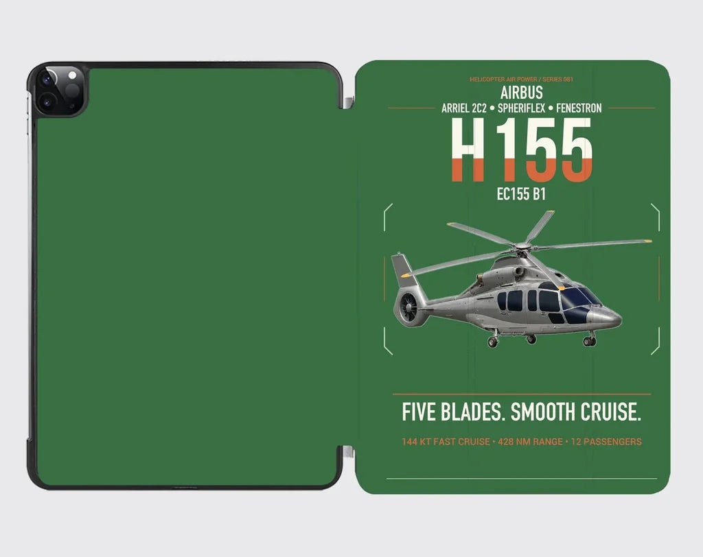 Airbus H155 EC155 B1 design on green ipad tablet case