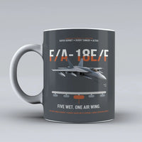 Thumbnail for F A-18E F Buddy Tanker design on gray ceramic mug, double-side print