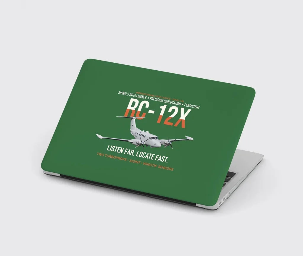 RC-12X Guardrail Signals From Above design on green MacBook case